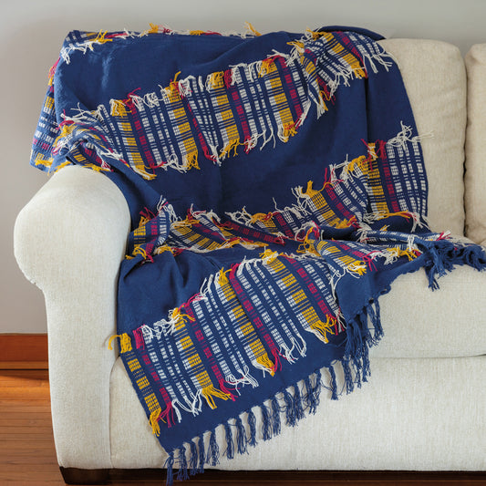 Plaid Fringe Throw Blanket