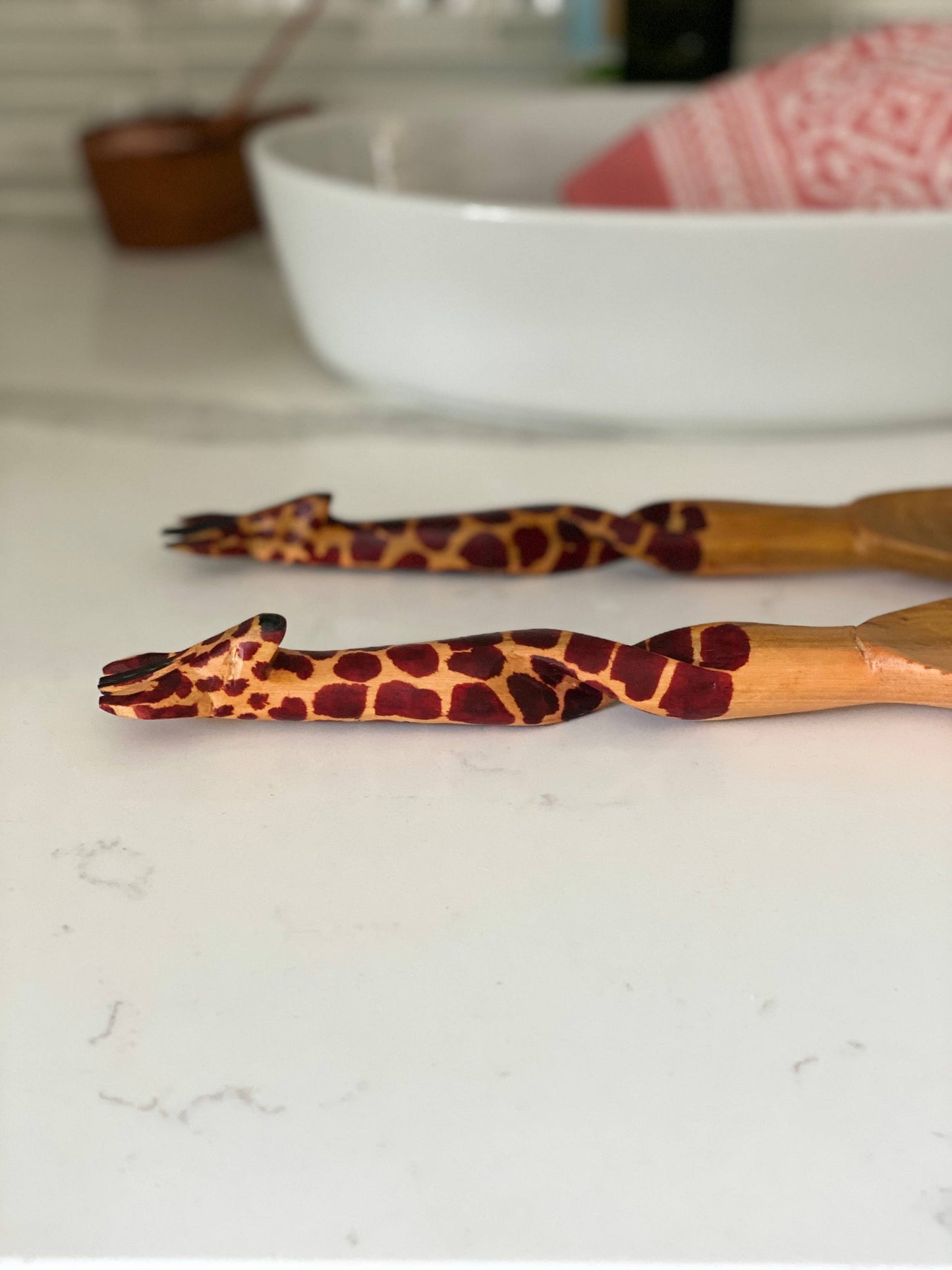 Wood Serving Set - Twisted Giraffe Design