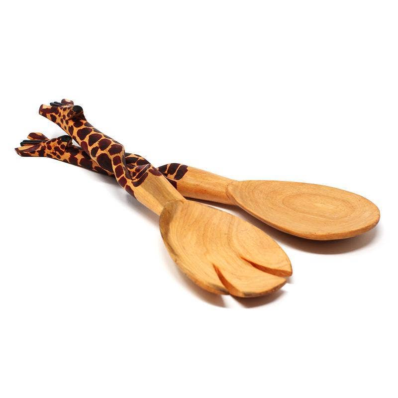 Wood Serving Set - Twisted Giraffe Design