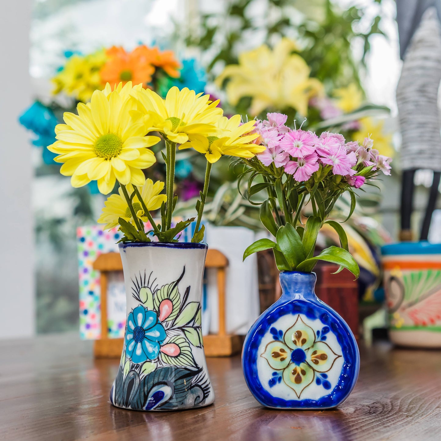 Stoneware Hummingbird Vase