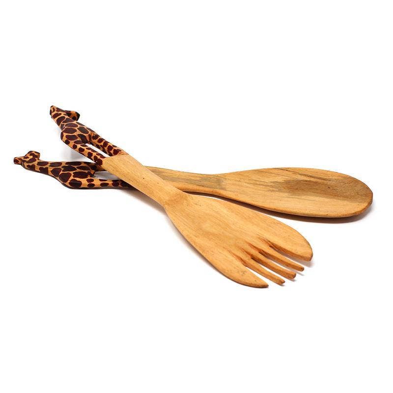 Wood Serving Set - Giraffe Design