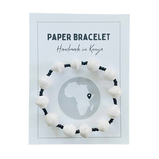 Kenya | Paper Bead Bracelets | White