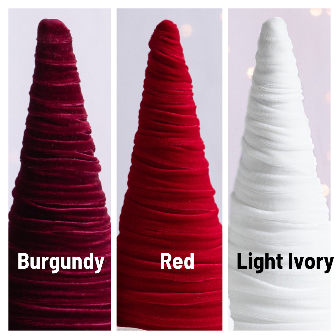 Cone Velvet Small, Bookshelf Decor, Mantel Accent Best Color