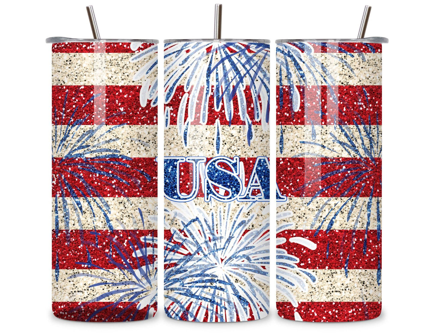 USA 4th of July 20 oz. Stainless Steel Tumbler