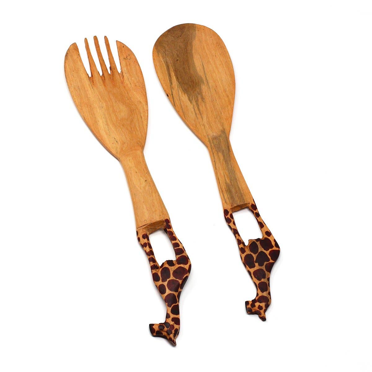 Wood Serving Set - Giraffe Design