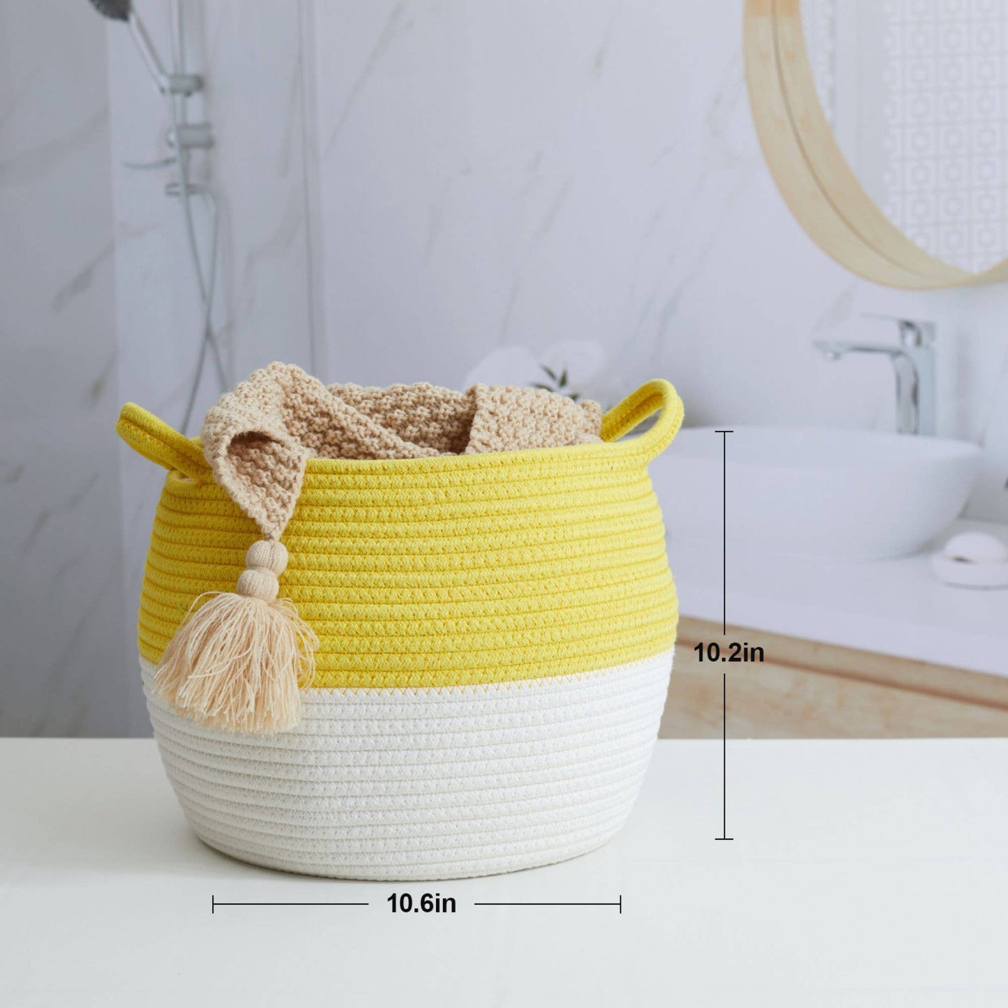 Handmade medium large Cotton Rope Storage Basket Home decor