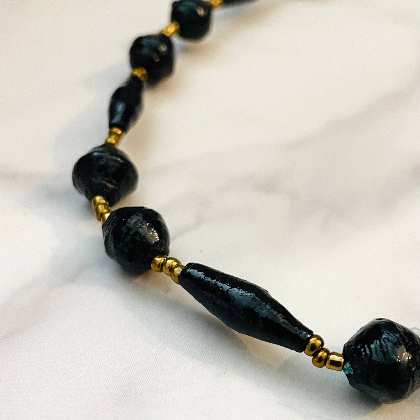 Kenya | Paper Bead Necklace | Black