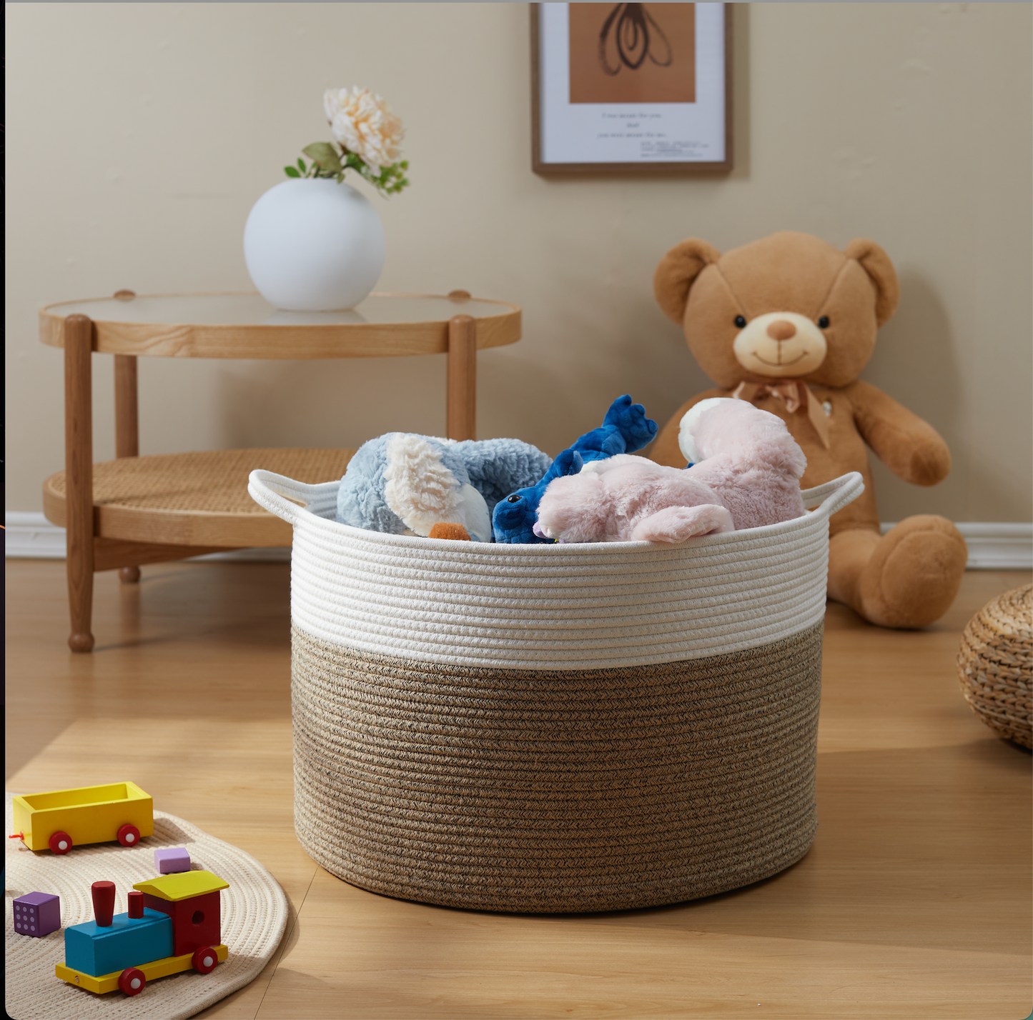 XXX Large Handmade Cotton Rope Storage Basket Laundry hamper