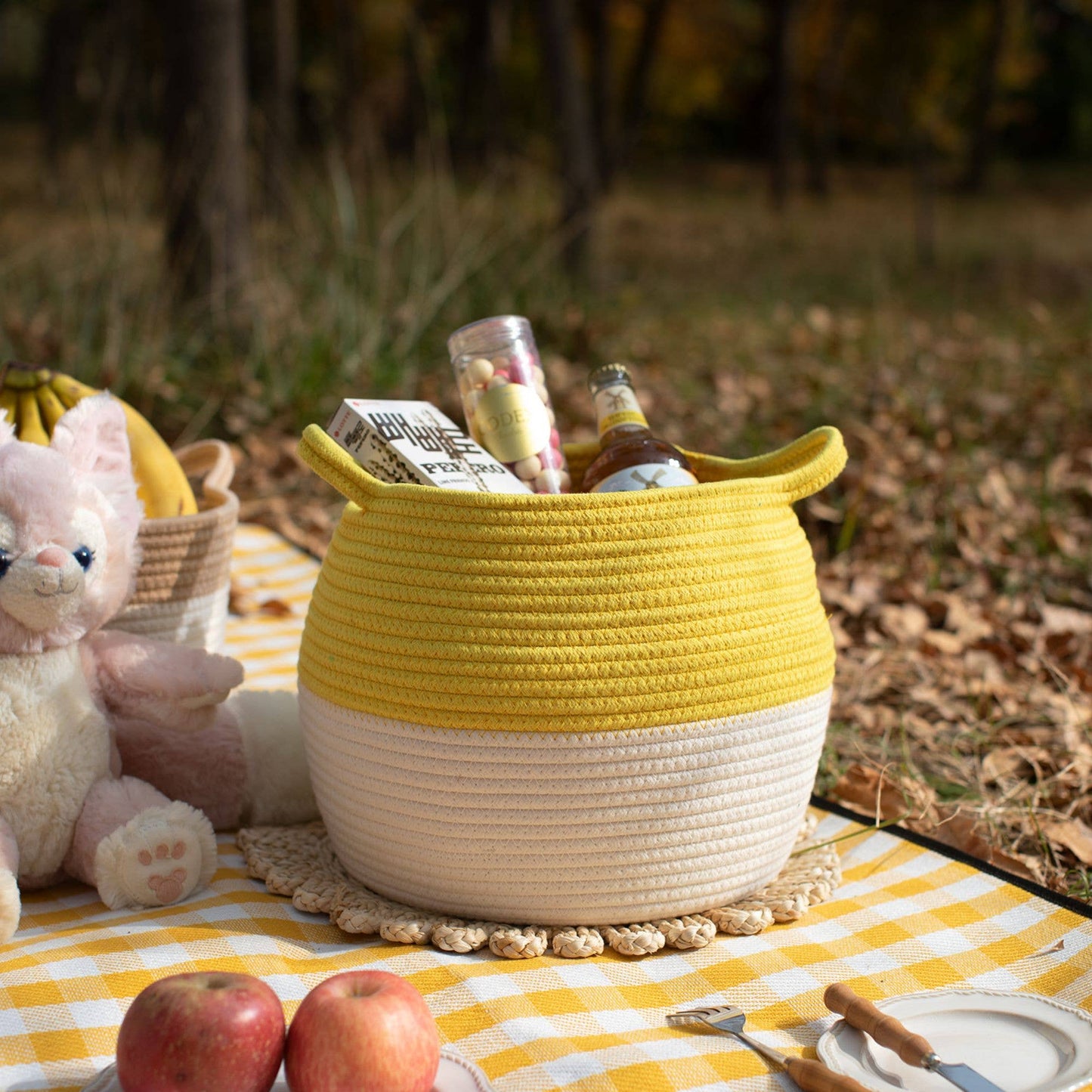 Handmade medium large Cotton Rope Storage Basket Home decor