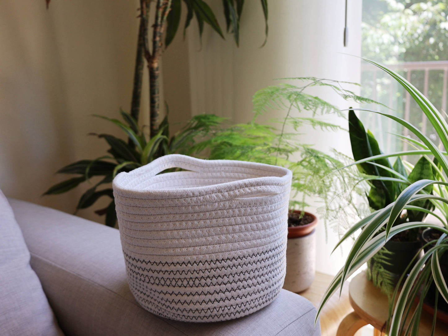 Handmade medium large Cotton Rope Storage Basket Home decor