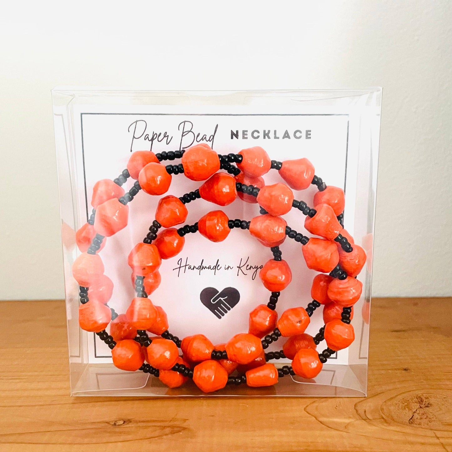 Kenya | Paper Bead Necklace | Orange