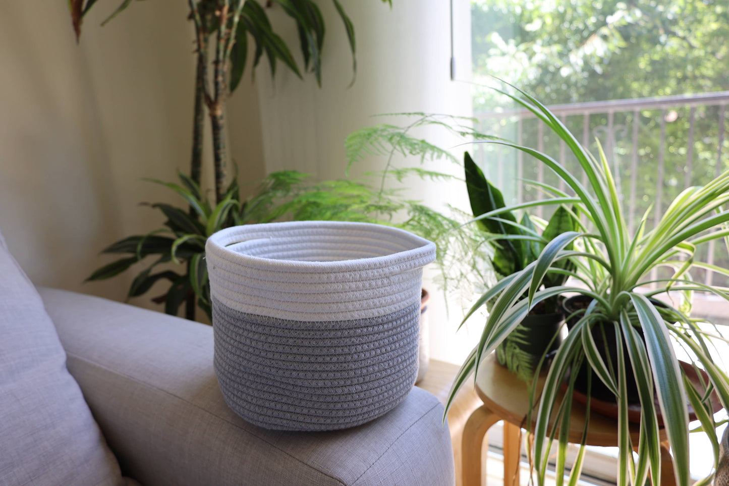 Handmade medium large Cotton Rope Storage Basket Home decor