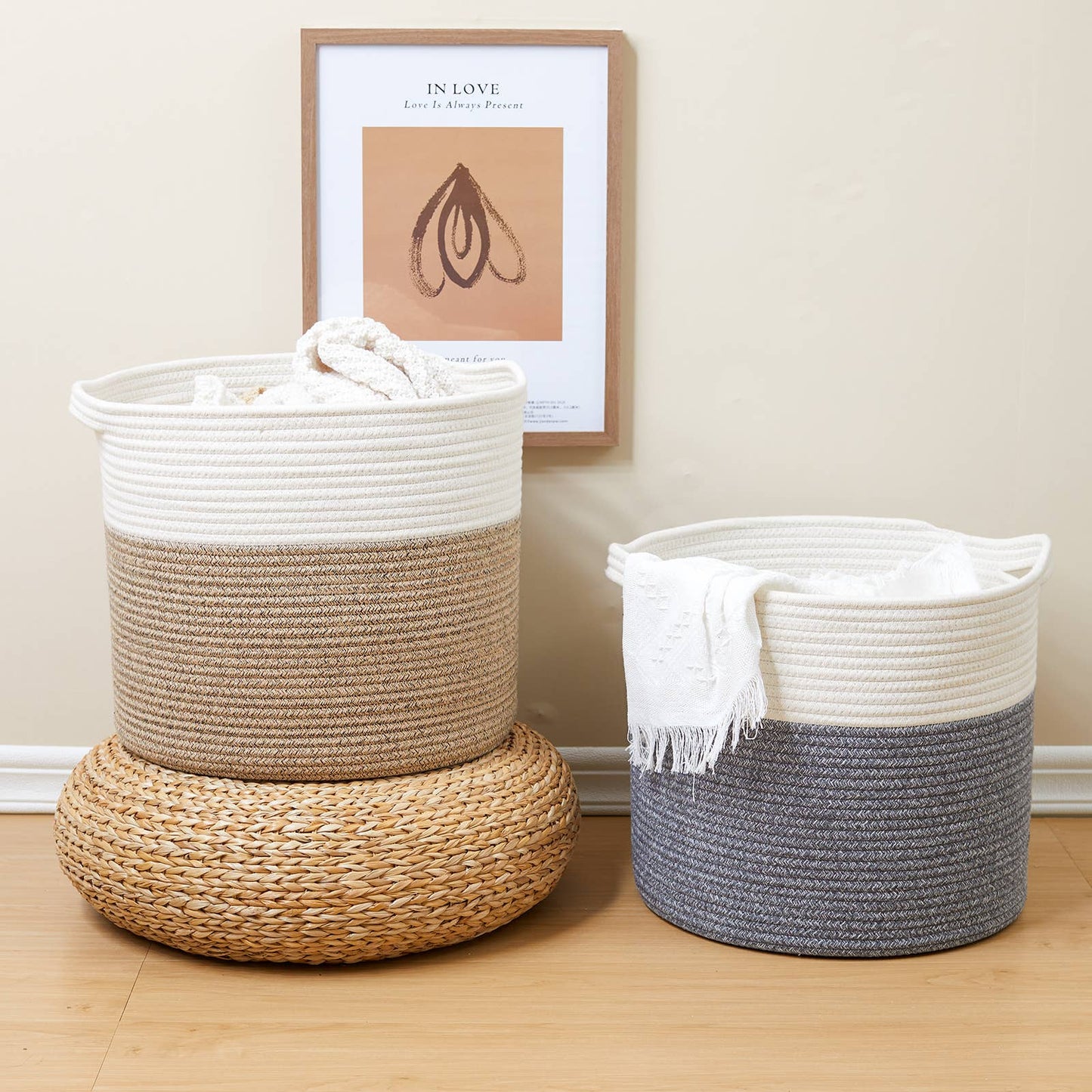 XXX Large Handmade Cotton Rope Storage Basket Laundry hamper