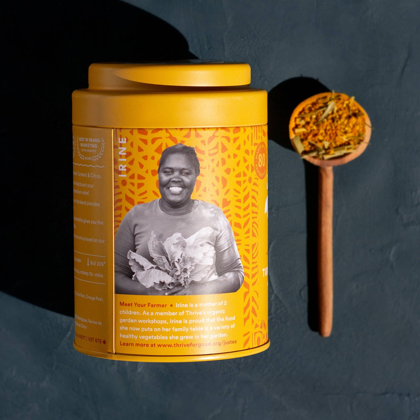 Turmeric Ginger Tin & Spoon - Organic, Fair-Trade Herbal Tea