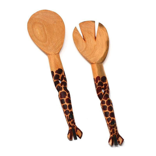 Wood Serving Set - Twisted Giraffe Design