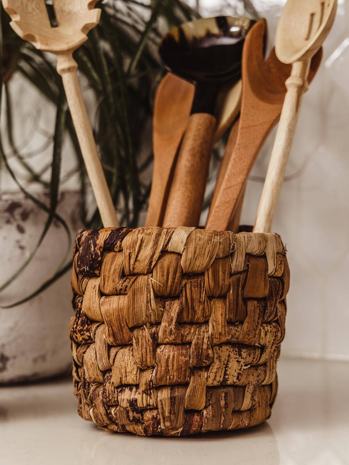 Cylindrical Banana Leaf Container