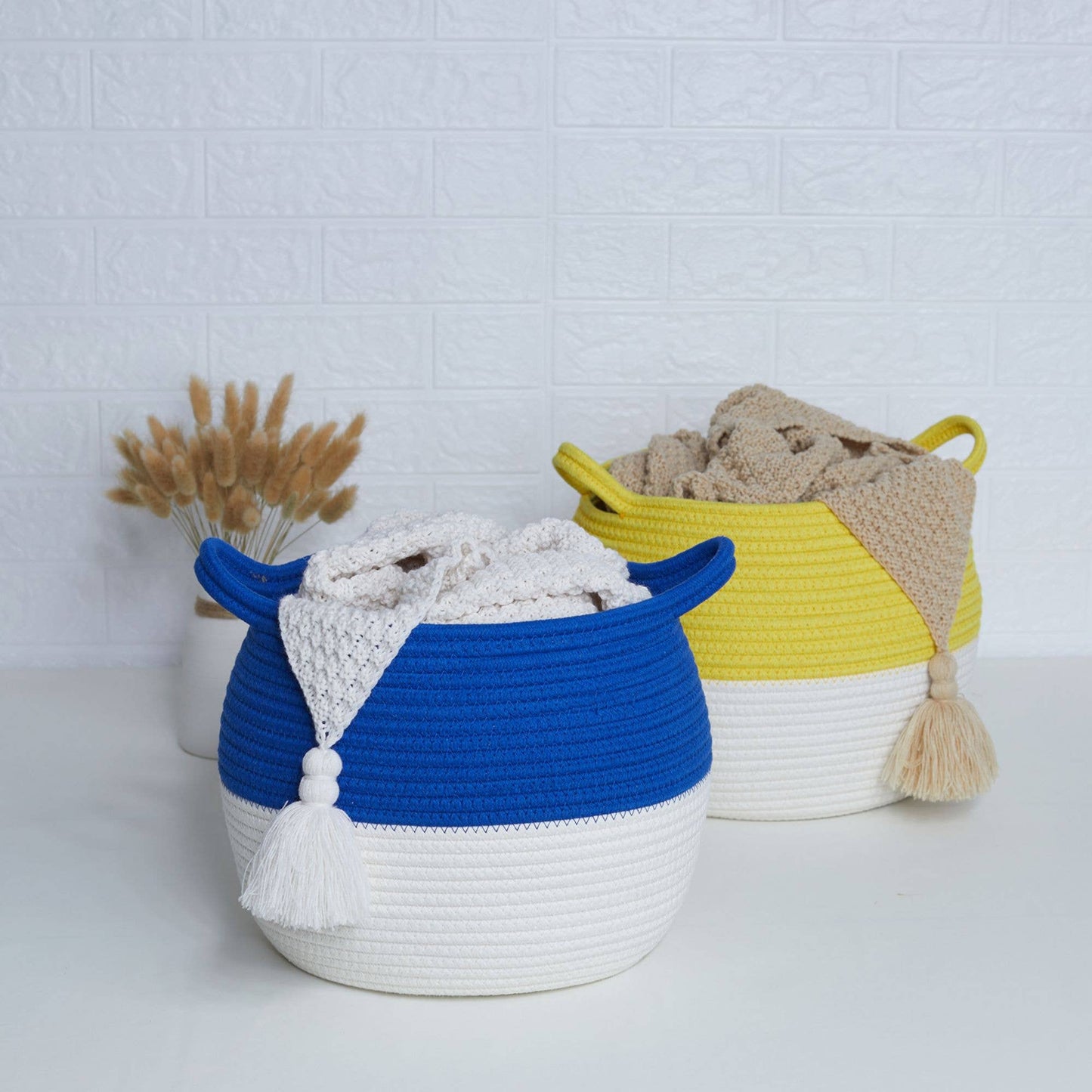 Handmade medium large Cotton Rope Storage Basket Home decor