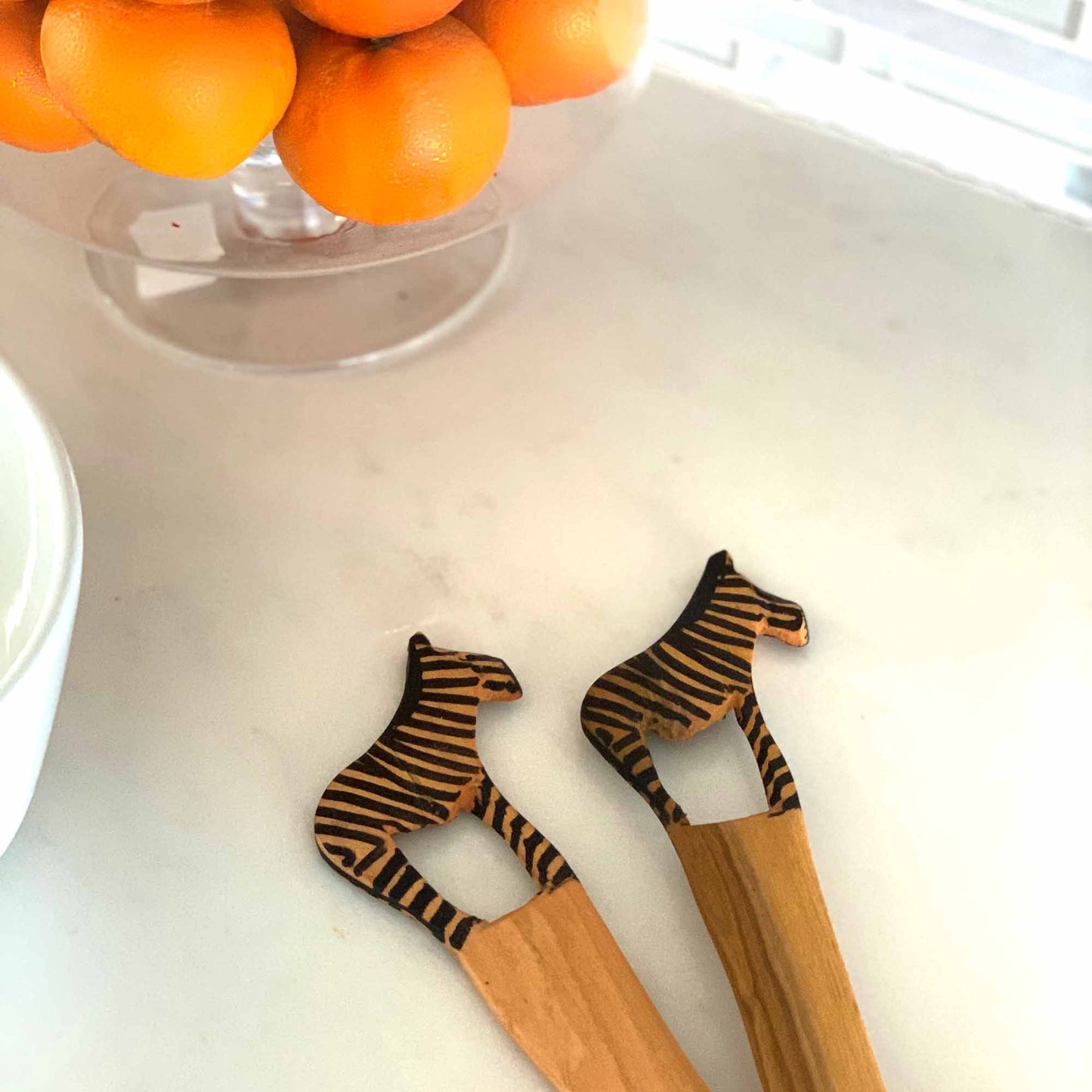 Wood Serving Set - Zebra Design