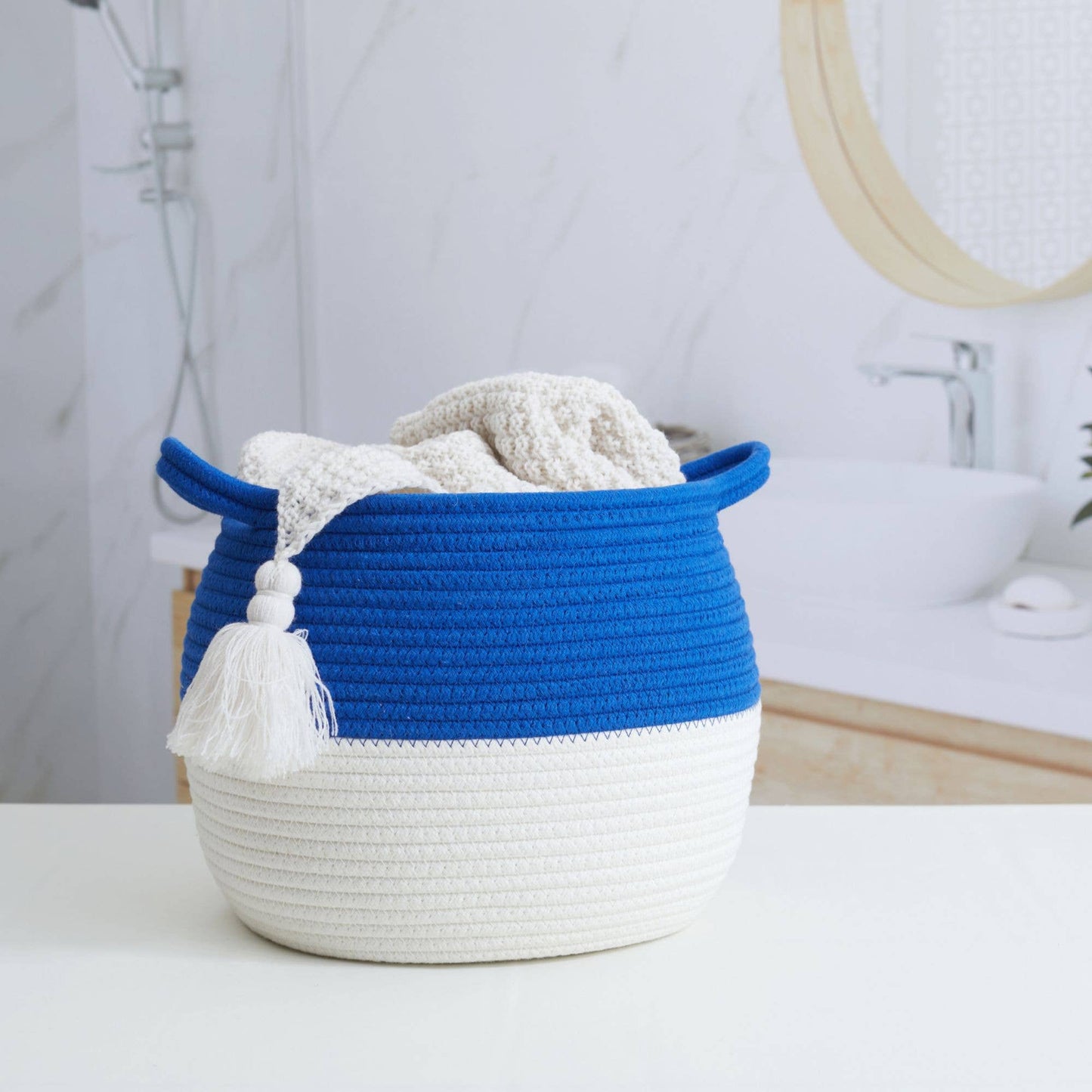 Handmade medium large Cotton Rope Storage Basket Home decor