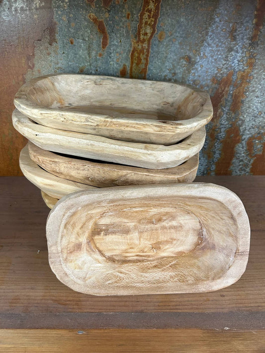 Small Wooden Dough Bowl - unstained wood