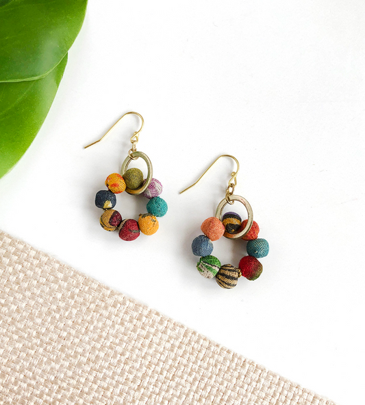 Kantha Orbital Earrings