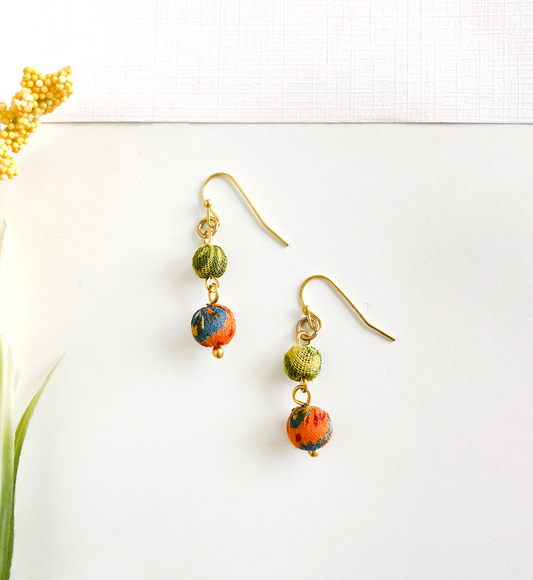 Kantha Double Drop Earrings