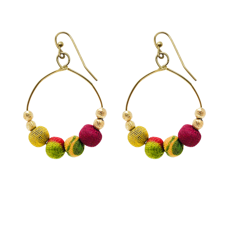 Kantha Petite Gilded Hoops