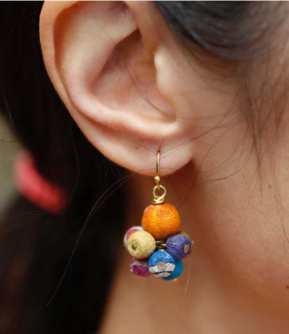 Kantha Drop Earrings