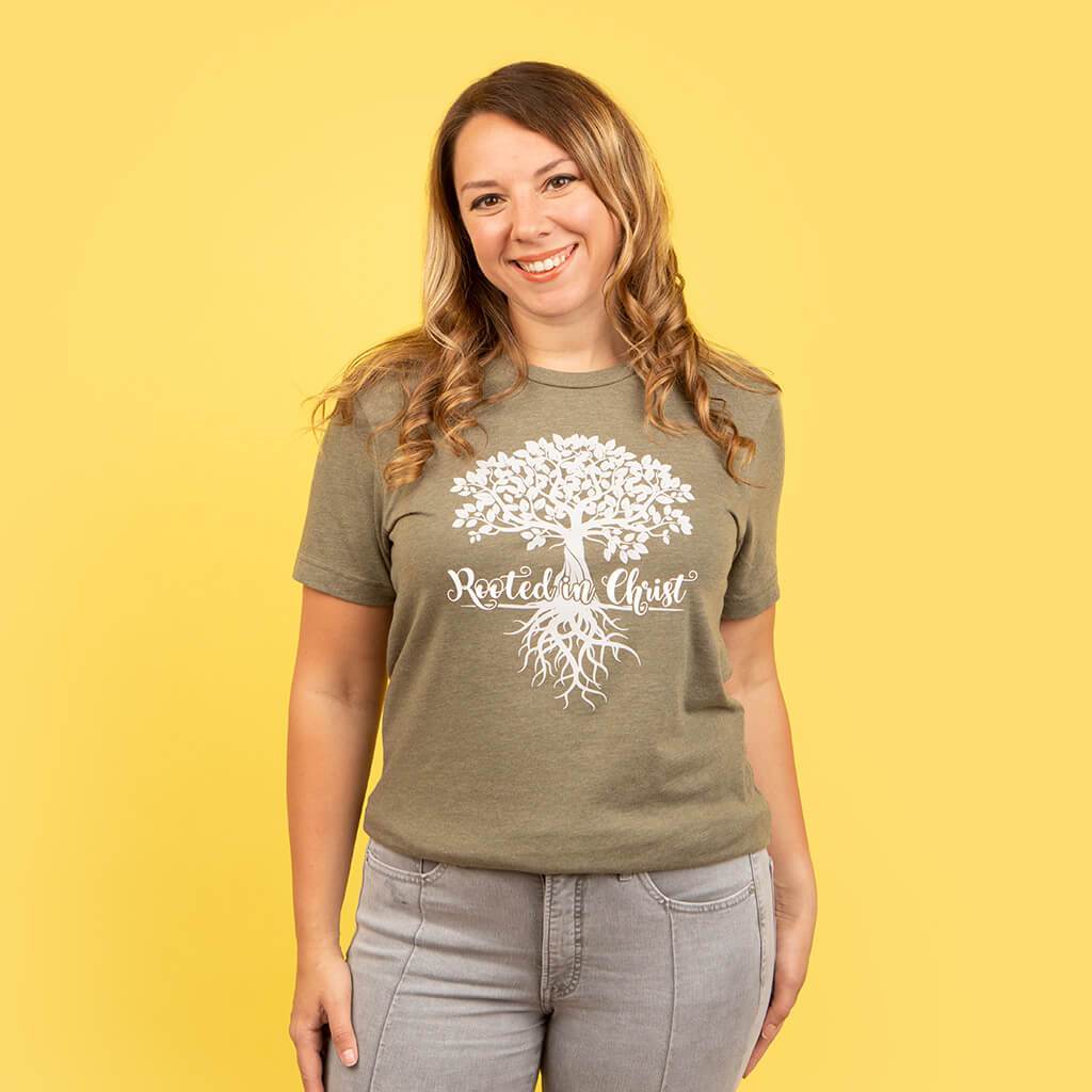 Rooted In Christ Graphic Tee Shirt