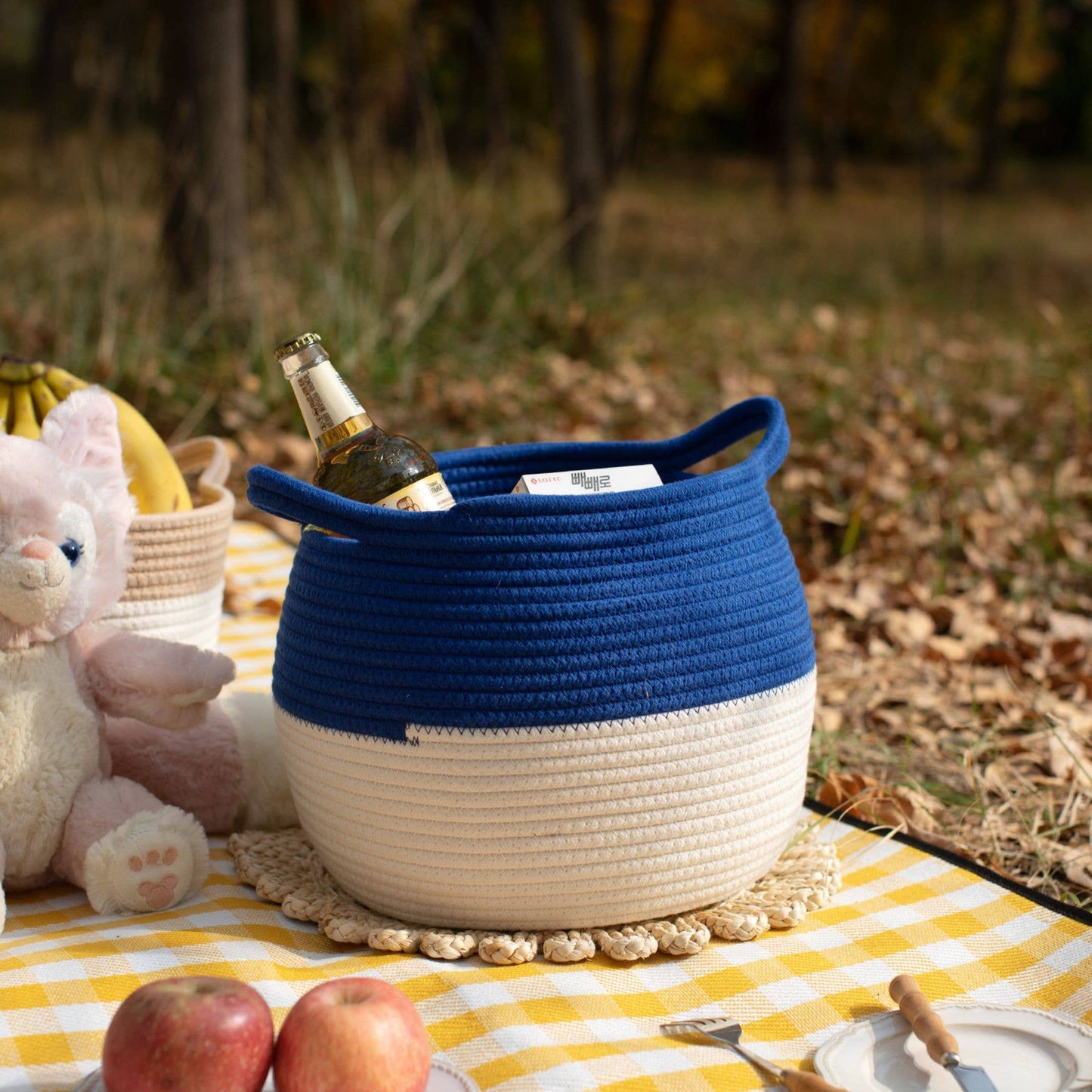 Handmade medium large Cotton Rope Storage Basket Home decor