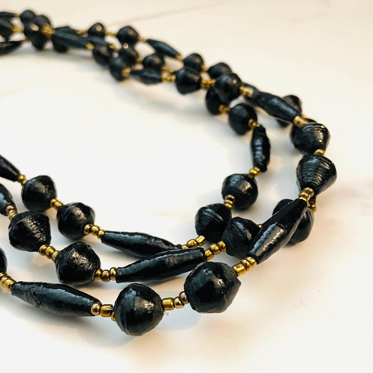 Kenya | Paper Bead Necklace | Black