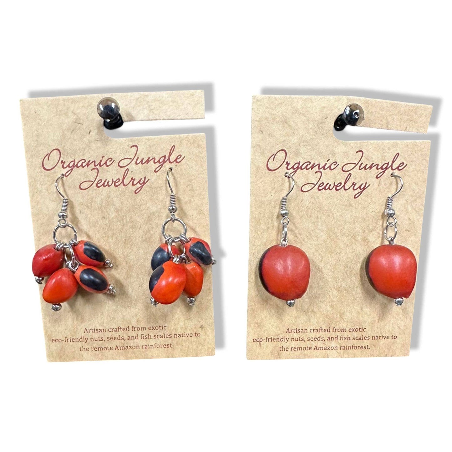 Peruvian Huayruro Earrings Seeds Bunch Design