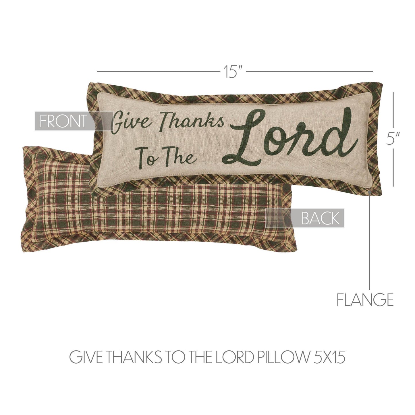 Harvest Blessings Give Thanks to the Lord Pillow 5x15