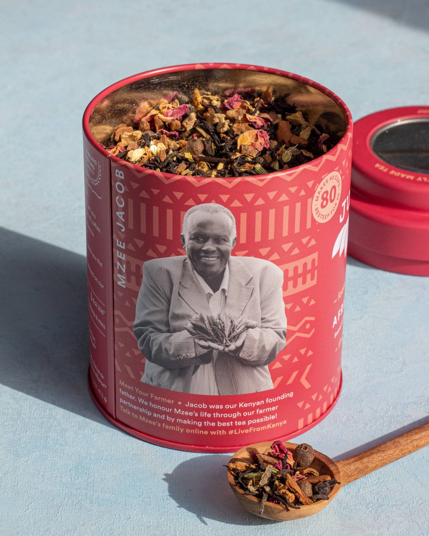 African Chai Tin & Spoon - Organic, Fair-Trade, Black Tea