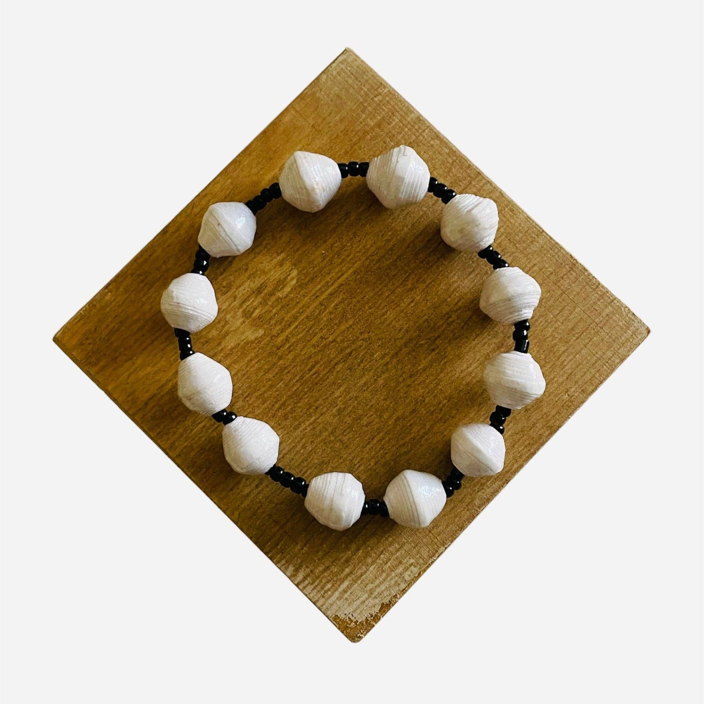 Kenya | Paper Bead Bracelets | White