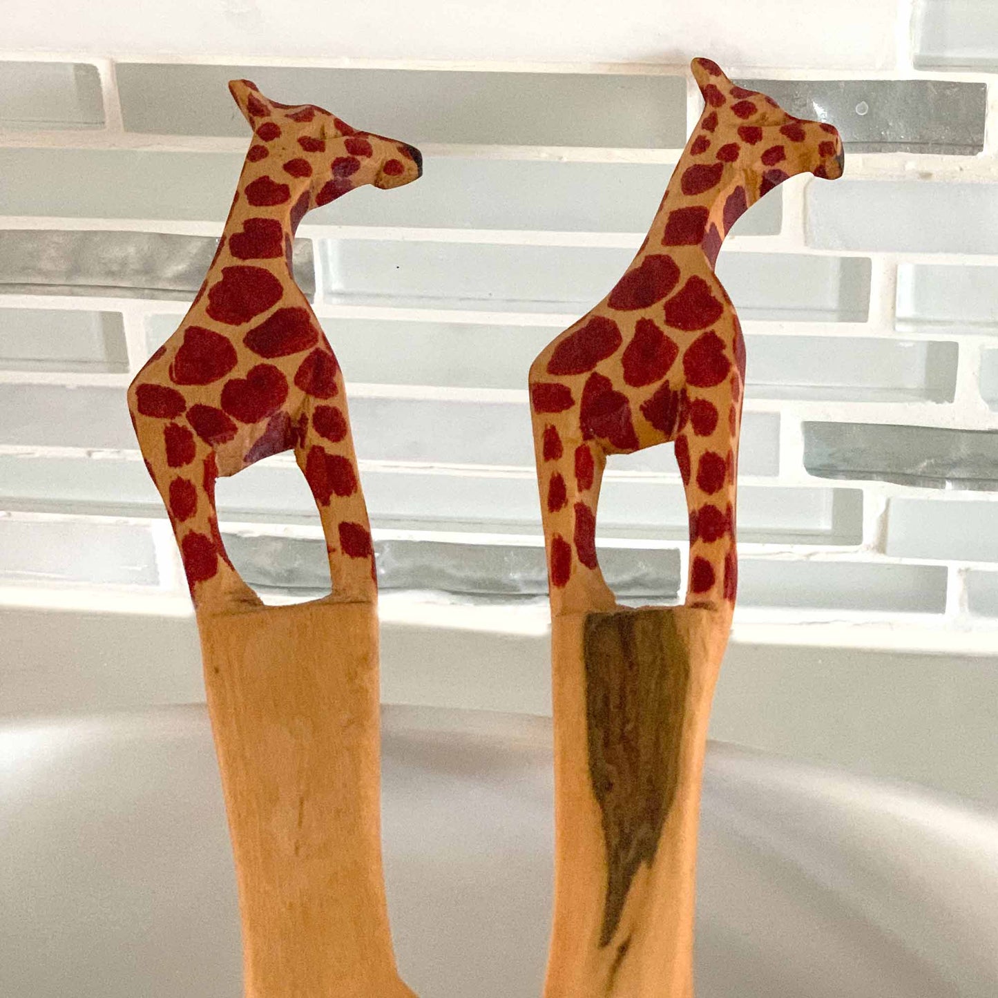 Wood Serving Set - Giraffe Design