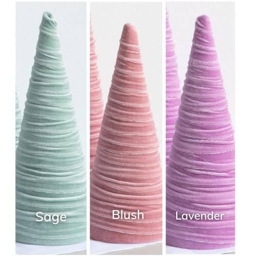 Cone Velvet Small, Bookshelf Decor, Mantel Accent Best Color