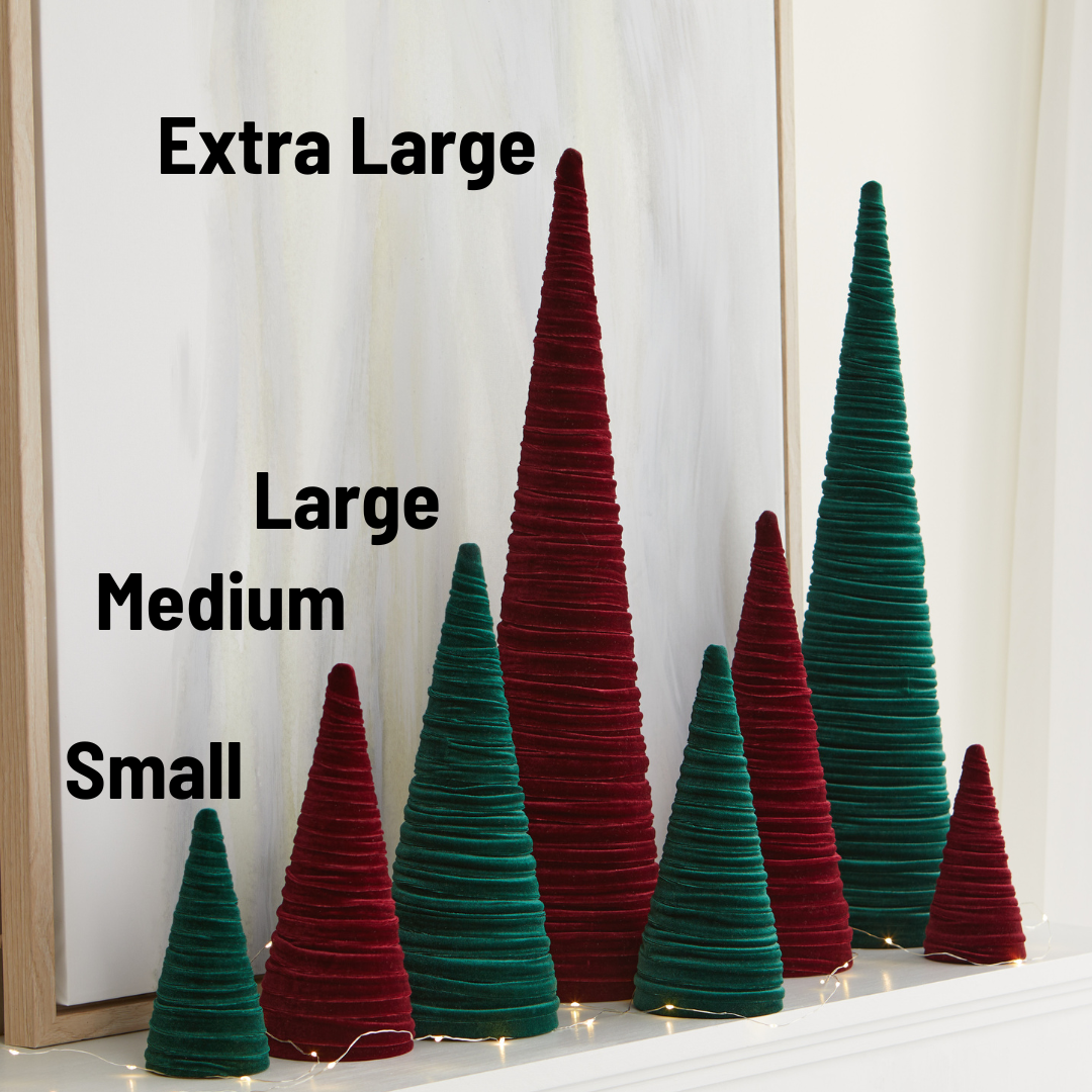 Cone Velvet Small, Bookshelf Decor, Mantel Accent Best Color