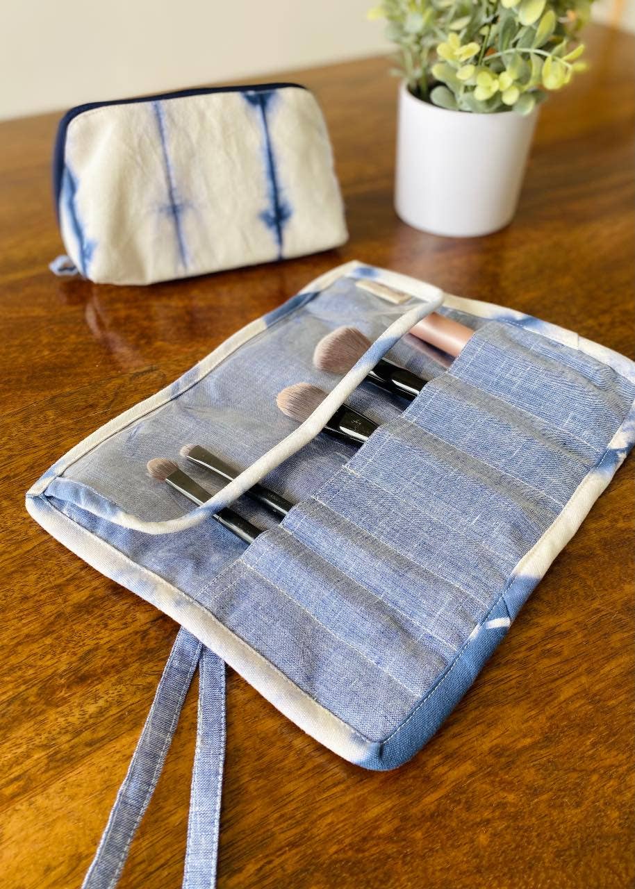 Shibori Makeup Brush Roll