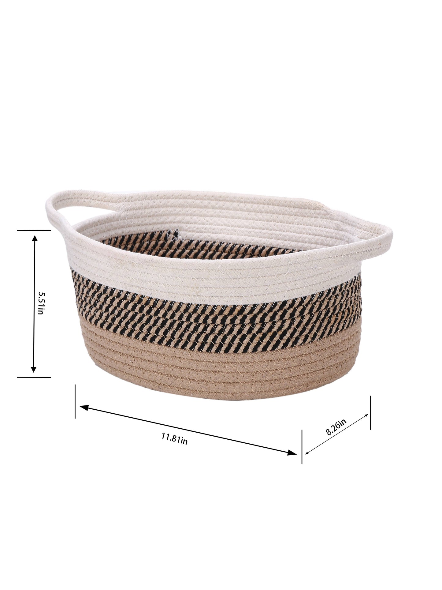 Handwoven cotton rope storage basket