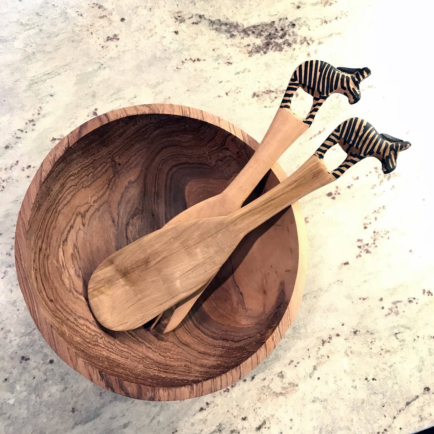 Wood Serving Set - Zebra Design