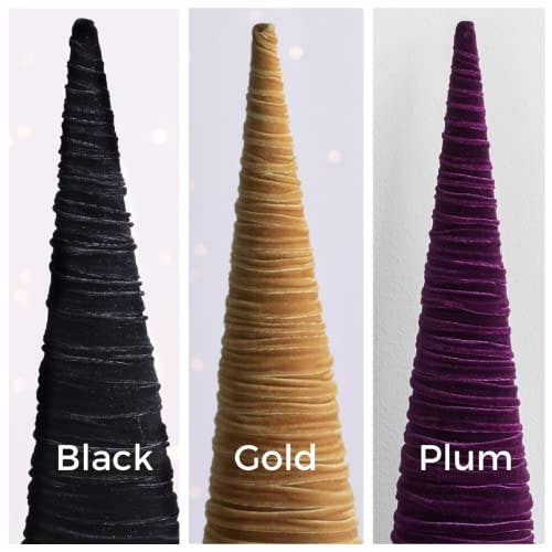 Cone Velvet Small, Bookshelf Decor, Mantel Accent Best Color