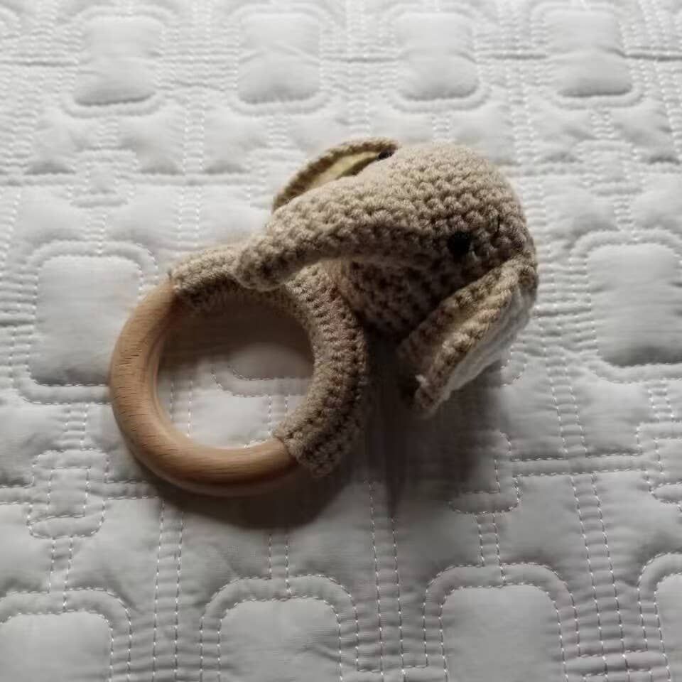 Elephant Hand Crochet Rattle Toy